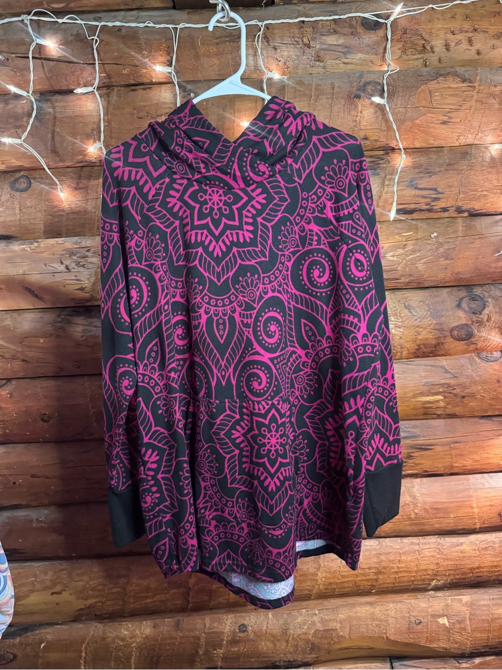 LuLaRoe Black & Magenta Hooded Pullover